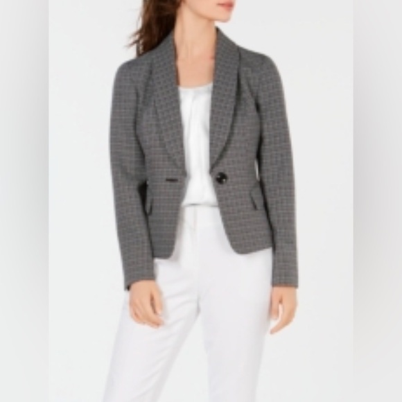 Le Suit Size 8 Black & White Long Sleeve Lined 1 Button Closure Jacket B… - Picture 1 of 14